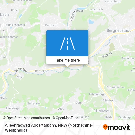 Карта Alleenradweg Aggertalbahn
