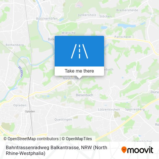 Bahntrassenradweg Balkantrasse map