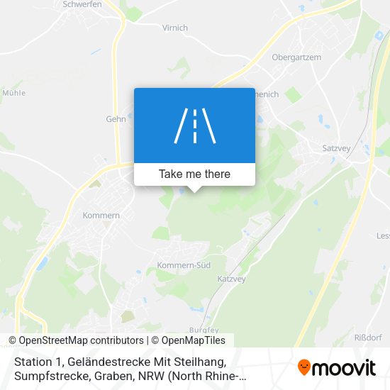 Station 1, Geländestrecke Mit Steilhang, Sumpfstrecke, Graben map