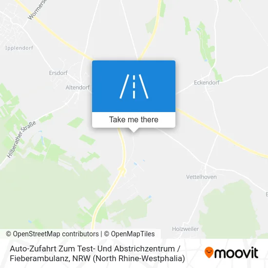 Карта Auto-Zufahrt Zum Test- Und Abstrichzentrum / Fieberambulanz