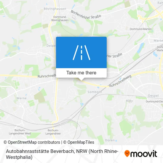 Карта Autobahnraststätte Beverbach