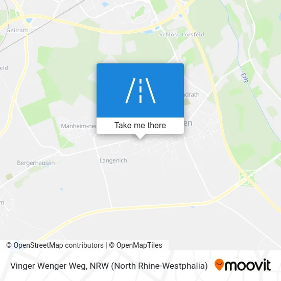 Vinger Wenger Weg map