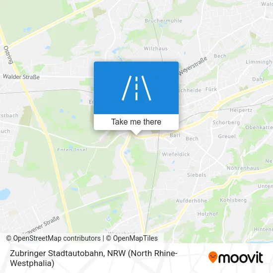 Карта Zubringer Stadtautobahn
