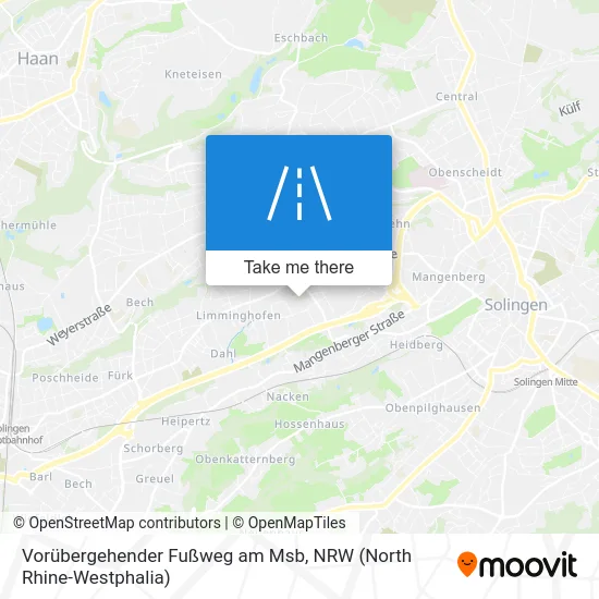 Карта Vorübergehender Fußweg am Msb