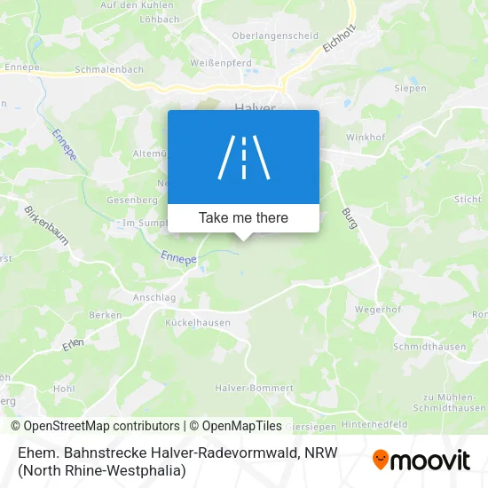 Карта Ehem. Bahnstrecke Halver-Radevormwald