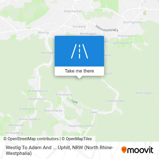 Westig To Adam And ... Uphill map