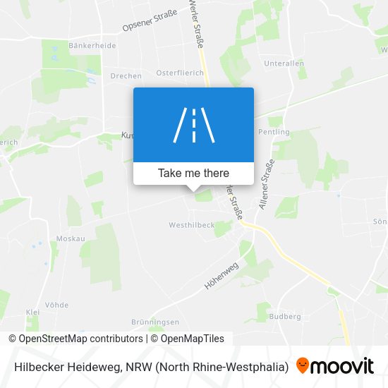 Hilbecker Heideweg map