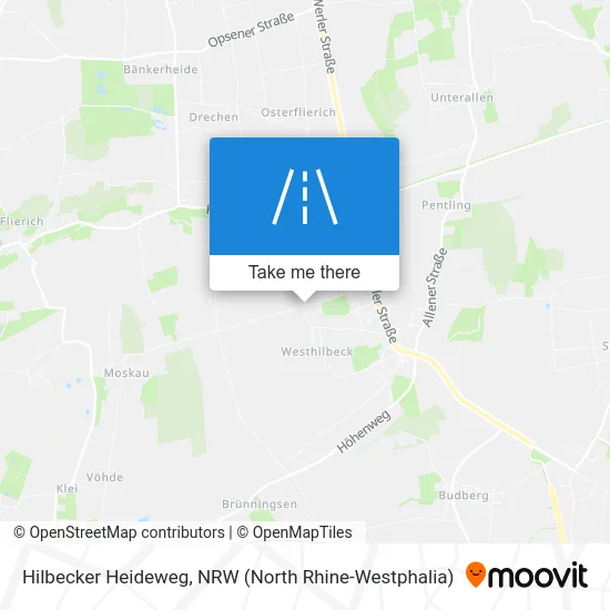 Hilbecker Heideweg map