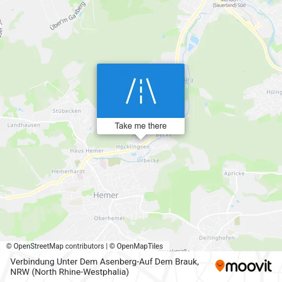 Карта Verbindung Unter Dem Asenberg-Auf Dem Brauk