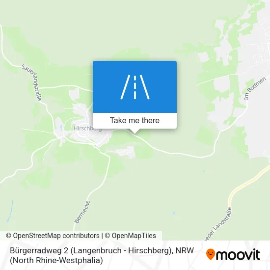 Карта Bürgerradweg 2 (Langenbruch - Hirschberg)