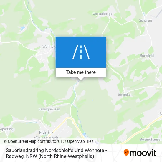 Карта Sauerlandradring Nordschleife Und Wennetal-Radweg