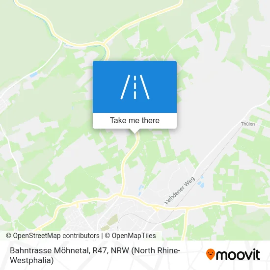 Карта Bahntrasse Möhnetal, R47