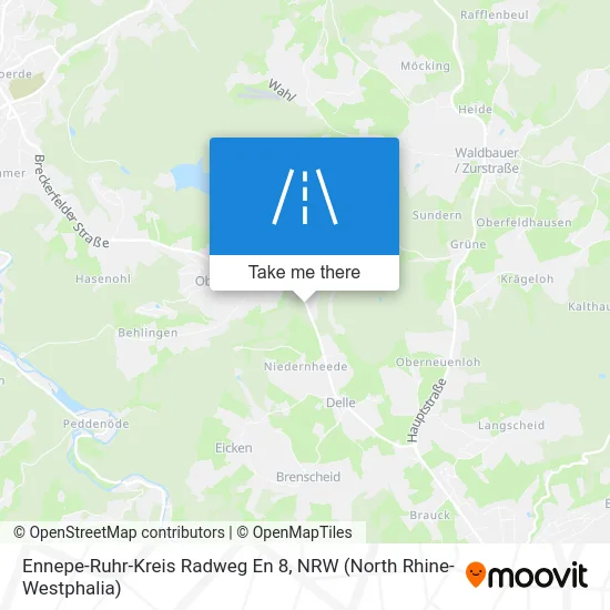 Карта Ennepe-Ruhr-Kreis Radweg En 8