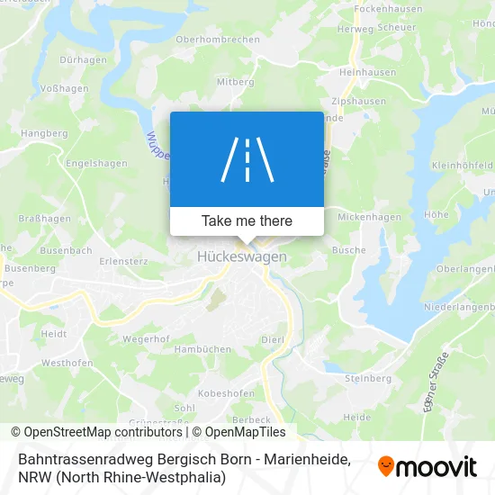 Карта Bahntrassenradweg Bergisch Born - Marienheide