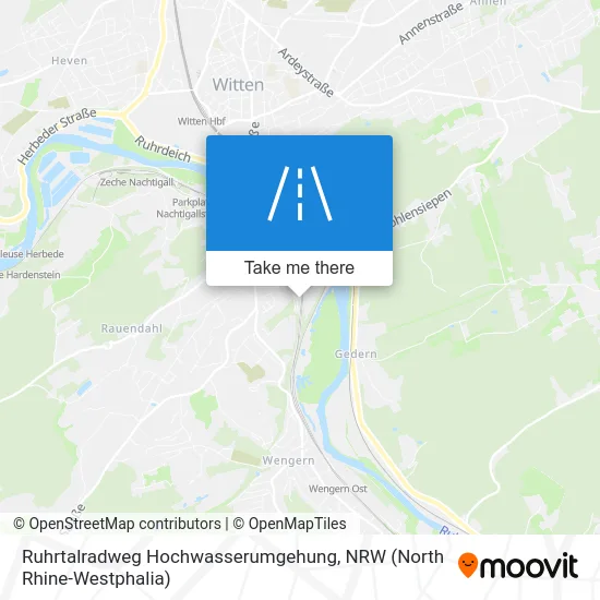 Ruhrtalradweg Hochwasserumgehung map