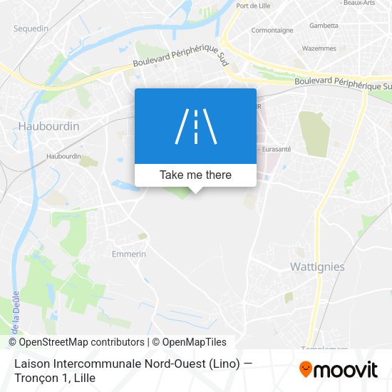 Laison Intercommunale Nord-Ouest (Lino) — Tronçon 1 map
