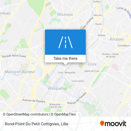 Rond-Point Du Petit Cottignies map