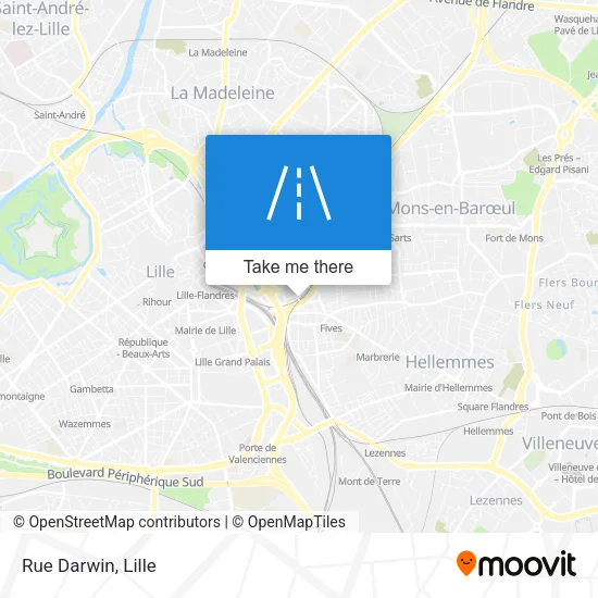 Rue Darwin map
