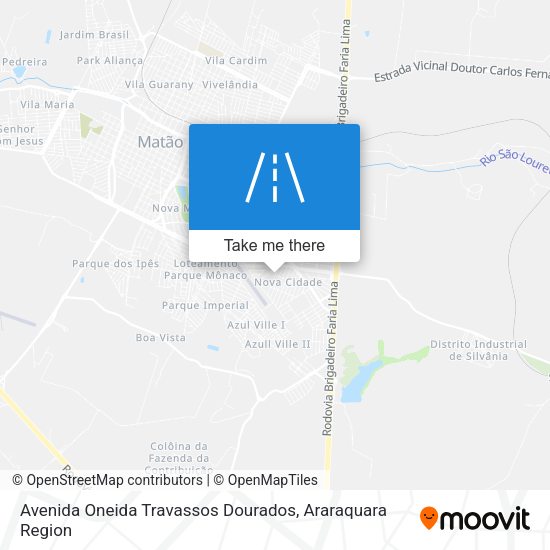 Avenida Oneida Travassos Dourados map