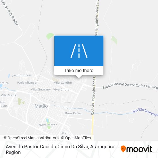 Mapa Avenida Pastor Cacildo Cirino Da Silva