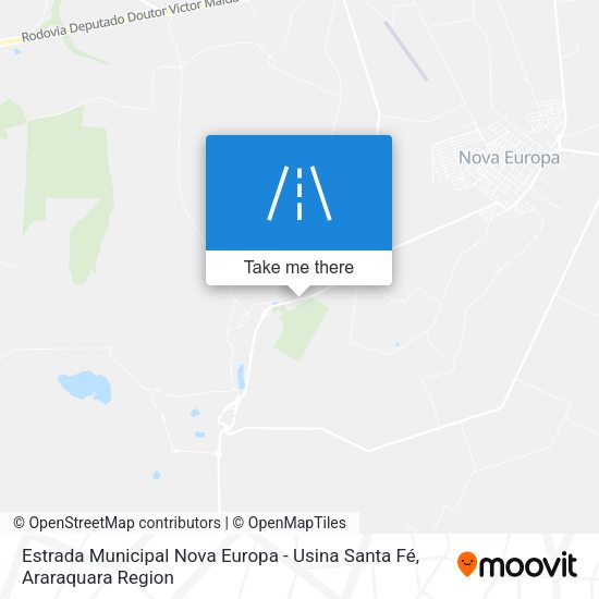 Estrada Municipal Nova Europa - Usina Santa Fé map