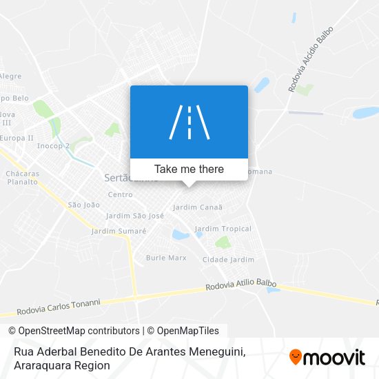 Rua Aderbal Benedito De Arantes Meneguini map