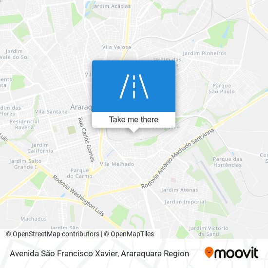 Mapa Avenida São Francisco Xavier