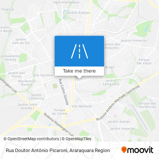 Mapa Rua Doutor Antônio Picaroni