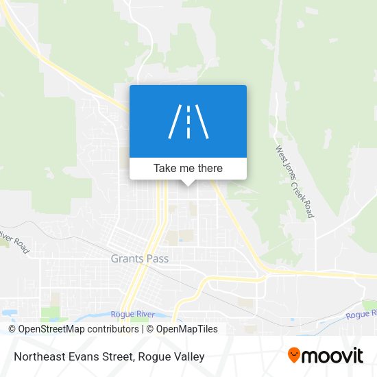 Northeast Evans Street map