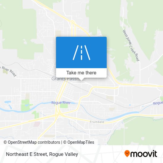 Northeast E Street map