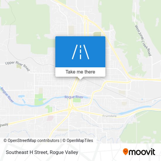 Southeast H Street map