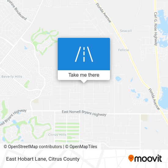 East Hobart Lane map