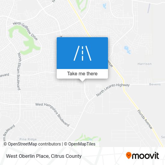 West Oberlin Place map