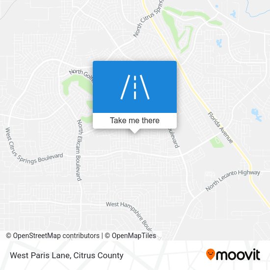 West Paris Lane map