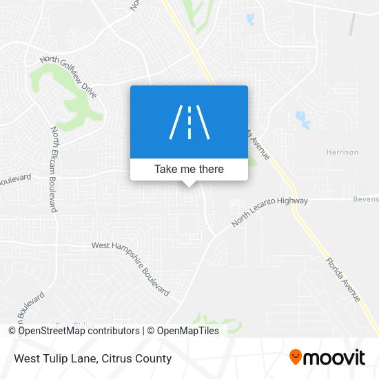 West Tulip Lane map