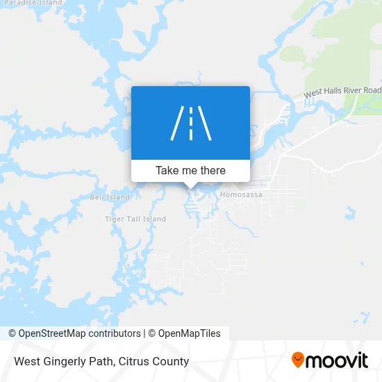 West Gingerly Path map