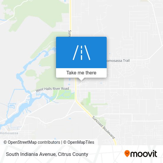 South Indiania Avenue map