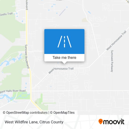 West Wildfire Lane map