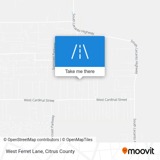 West Ferret Lane map