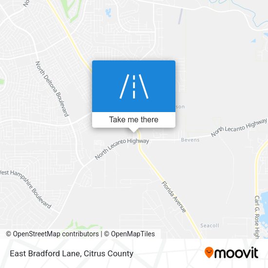 East Bradford Lane map