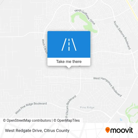 West Redgate Drive map