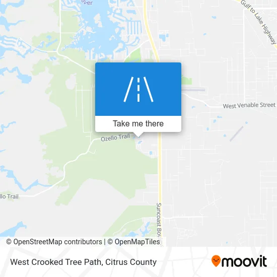 West Crooked Tree Path map