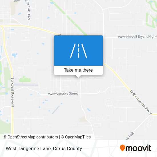 West Tangerine Lane map