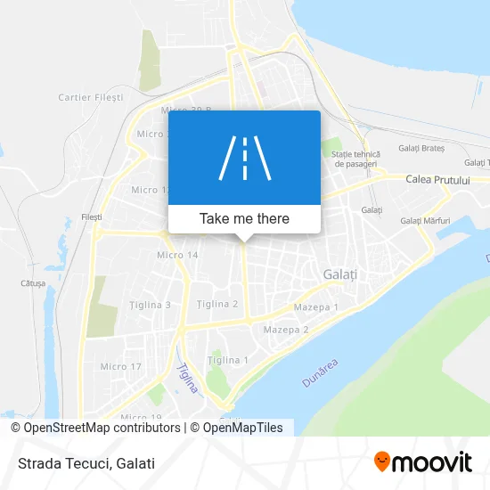 Strada Tecuci map