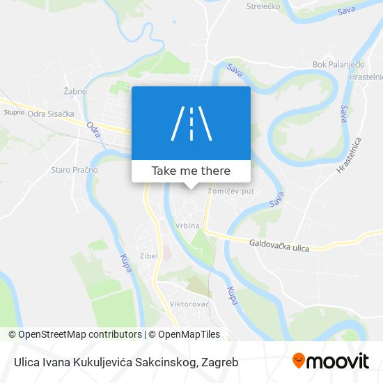 Ulica Ivana Kukuljevića Sakcinskog map