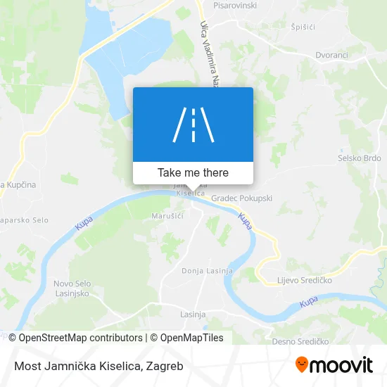 Most Jamnička Kiselica map