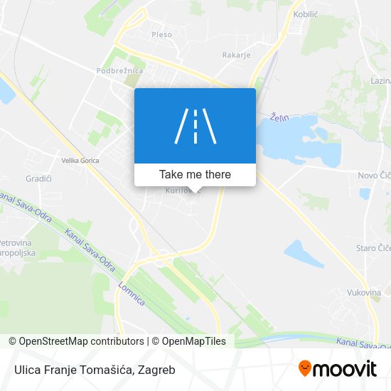 Ulica Franje Tomašića map