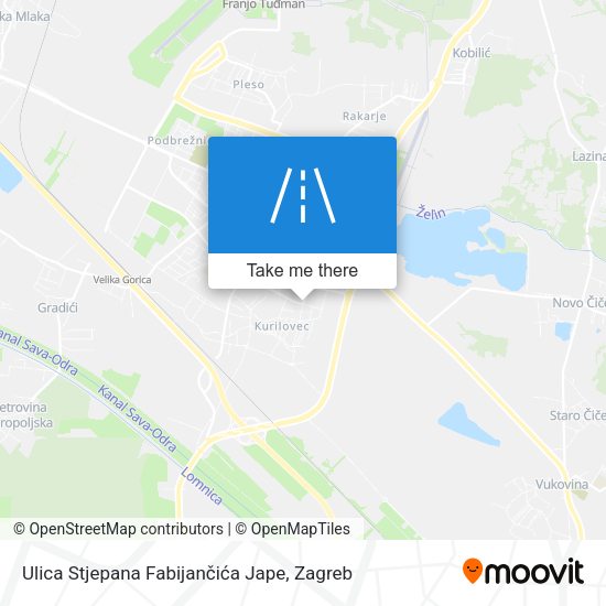 Ulica Stjepana Fabijančića Jape map