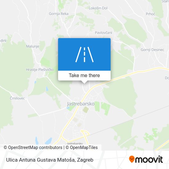 Ulica Antuna Gustava Matoša map