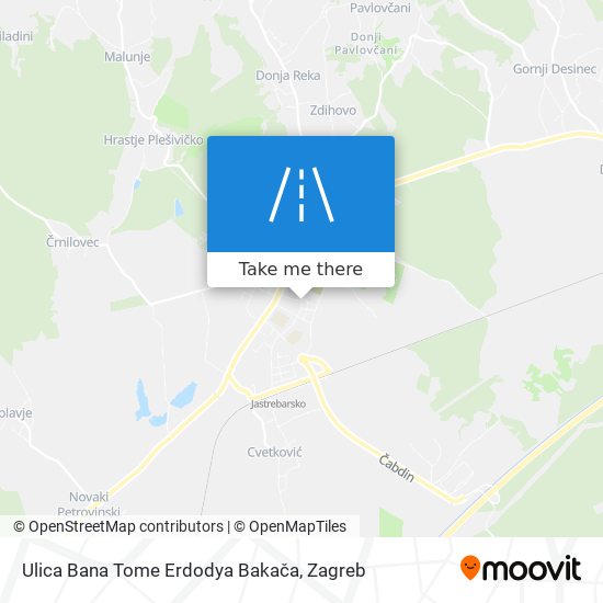 Ulica Bana Tome Erdodya Bakača map